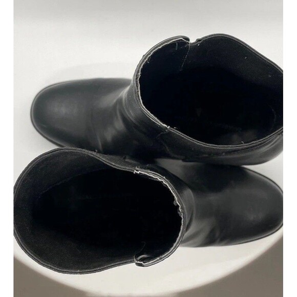 Zara Basic black Slip On platform Ankle Heeled boots EU 39 Women’s Fits 7.5US - Picture 7 of 12